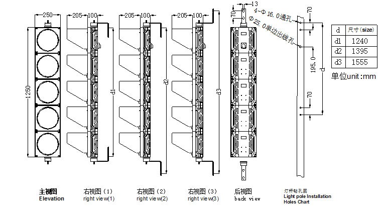 交通信号灯尺寸