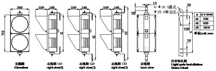 交通指示灯尺寸图