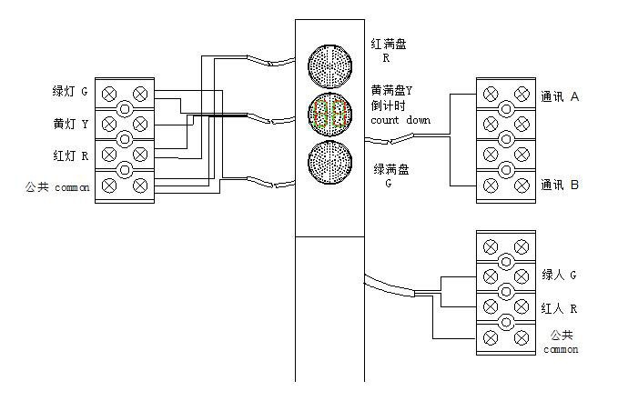 交通信号灯接线示意图